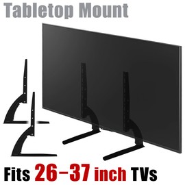 TV Stand Mount, Universal Tabletop for 26 to 37 inch LCD LED Flat Screen, Japard Holds Up to 105 lbs, Max VESA 800 x 400mm, 3-Level Height Adjustable