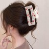 Christmas Hair Clips, Xmas Santa Claus Claw Clips, Rectangular Large