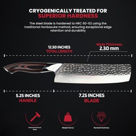 SHIKARI Nakiri Knife – Japanese Cleaver with 3-Layer Damascus VG10 Blade – 7 Inch Vegetable Knife Full Tang – Ergonomic Pakkawood Handle – Nakiri Knives Japanese Style