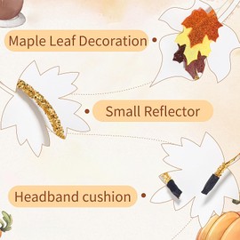 Thanksgiving Headband Fall Maple Leaves Hairband Glitter Maple Leaf Hair Hoop for Autumn Hair Accessories for Women Girls Thanksgiving Hair Decoration Holiday Festival Party Supplies Headdress 1PCS