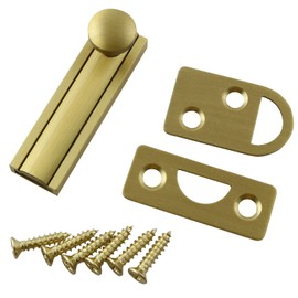 LQ Industrial Slide Bolt Latch Catch 2Inch Brass Surface Slide Bolt Tower Barrel Door Shoot Bolt Lock