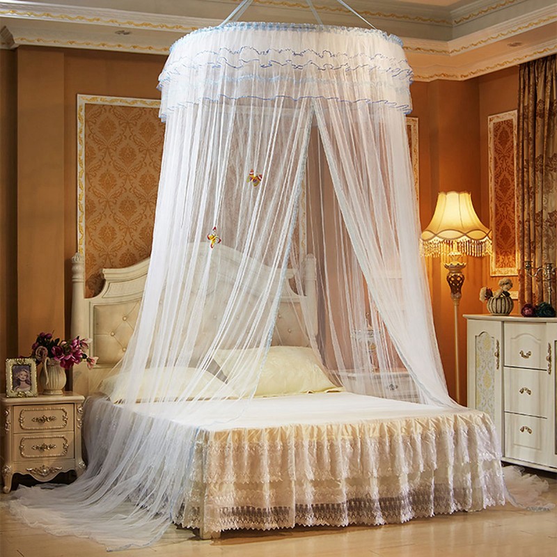 Breathable Round Canopy Lace Princess Style Mosquito Net Bed Curtain