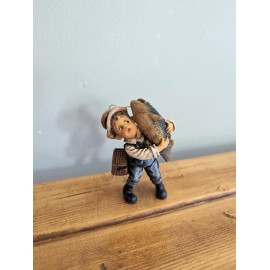 Vanmark New In Box Vanmark Sweet Cakes Christmas Ornament Figurine Boy W Fish Fishing