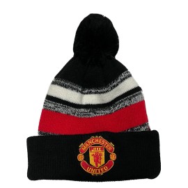 Unbranded MANCHESTER UNITED POMPOM BEANIE COLOR RED BLACK WHITE