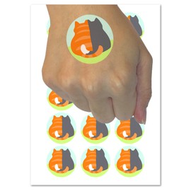 Pair of Cuddling Cats Temporary Tattoo Water Resistant Fake Body Art Set Collection - 15 2" Tattoos (1 Sheet)