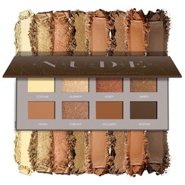 Paleta de Sombra de Ojos Marrón Mate 8Color, Sombra de Ojos Nude Naked Neutral para Maquillaje Latte, Marrón Cálido Looks de Ojos Brillantes, Larga...