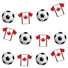 AK Giftshop Canada Football Bunting Party Decorations World Cup Flags - 12pcs / 2.5m Ribbon