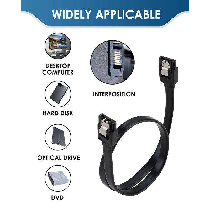 Tiryns 3 Pack SATA Cable III 6Gbps Straight HDD SDD