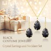 Linawe Gothic Black Jewelry Sets for Women, Crystal Necklace Set