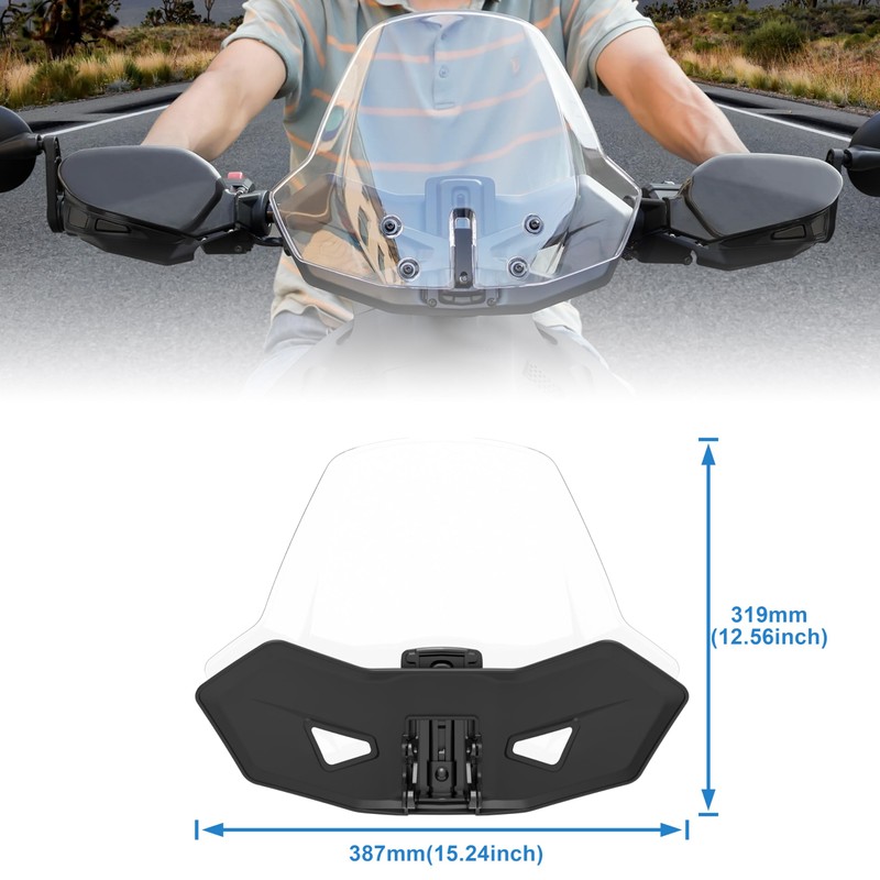 LDETXY Adjustable Windshield for Can-Am Ryker, Front Vented Translucent Clear