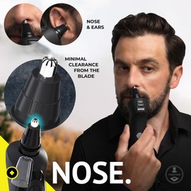 7-in-1 Beard Trimmer for Men – USB-C, Waterproof, LED Display Grooming Travel Kit with Case (Nose & Ear)