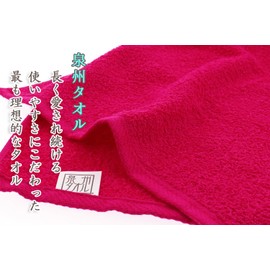 Hayashi BG210212 Senshu Bath Towel, Arc Color, Made in Japan, Vivid Pink, Approx. 23.6 x 47.2 inches (60 x 120 cm)