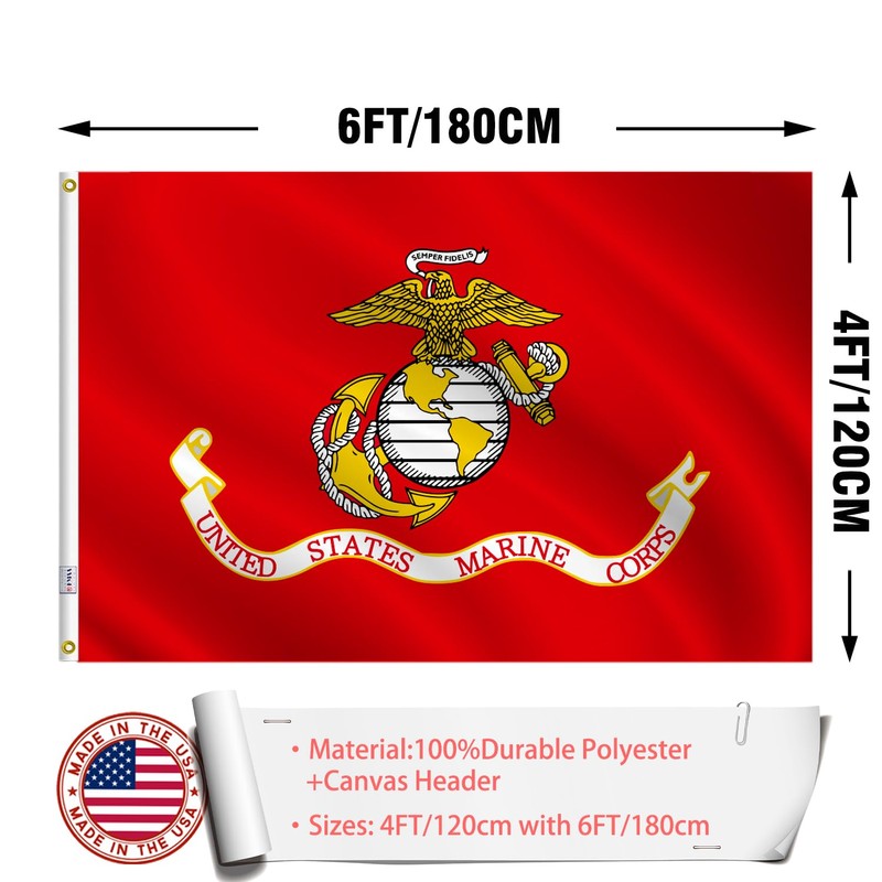 ZK38-USMC-4x6-Bandera de nailon