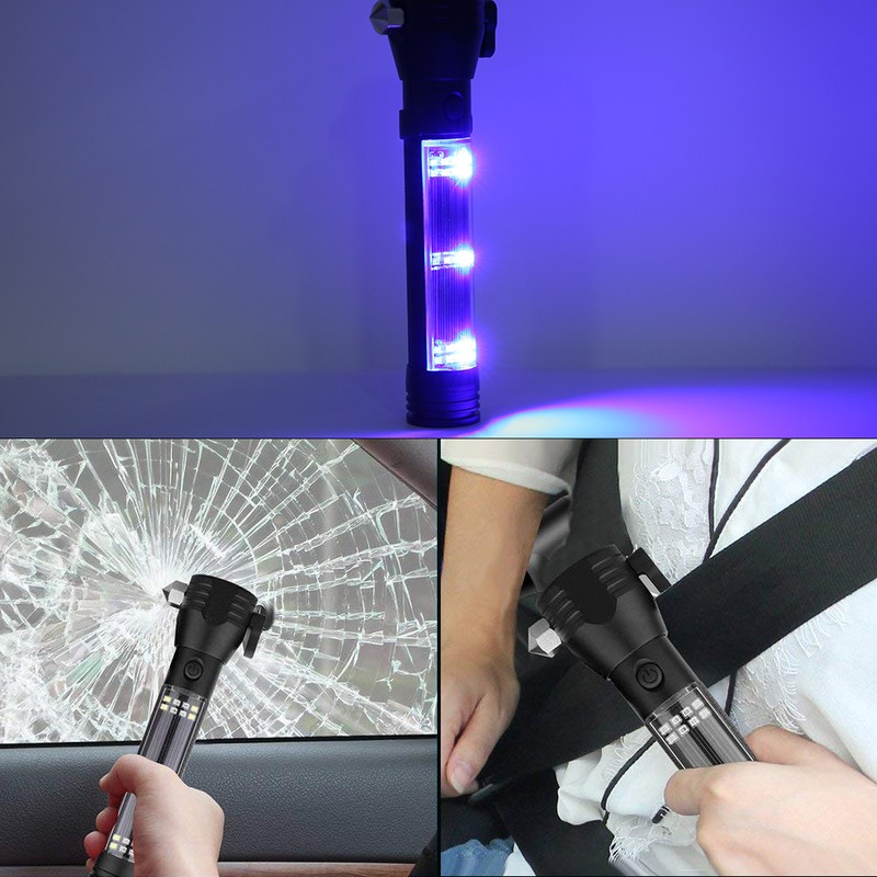 LED Solar Flashlight High Brightness Magnetic Torch USB Charging for