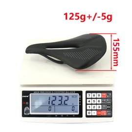Hliya Carbon Fiber Bicycle Seat, Mountain Bike Saddle, Waterproof Pad, Unisex, 240 x 143 mm (115 +/- 5 g), Black