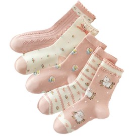 CARAMELLA Women's Socks, Set of 5, 8.7 - 9.4 inches (22 - 24 cm), Women's, Present, Gift, Cute, Visual Socks, Cotton, M, multicolor