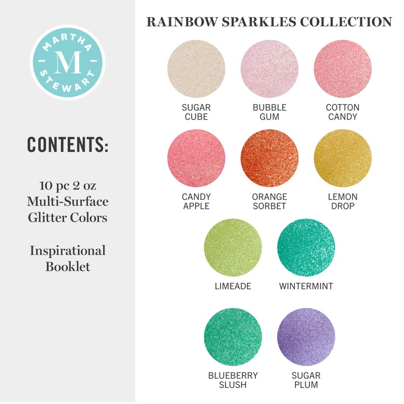 Martha Stewart, Multi-Surface Specialty 10 pc Paint Set, Rainbow Sparkle