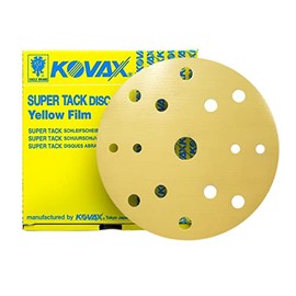 Eagle Yellow-Film Super-Tack 6 inch Sanding Discs, 15 Holes, Grit 1500, 524-1500, 50 discs, Hook and Loop