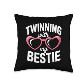 Twinning With My Bestie Friend Twin Funny Besties Throw Pillow
