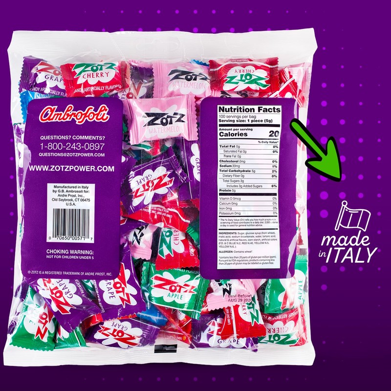 Zotz Fizzy Bulk Candy (Assorted, 200 Units)- Hard Candy Individually