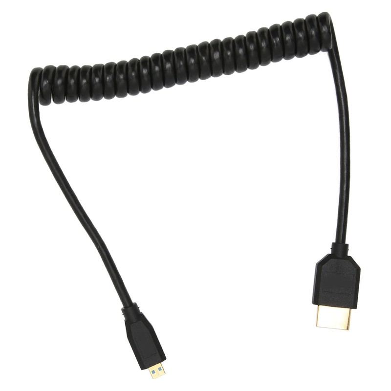 HD Multimedia Interface Cable Spring Retractable A Male to D
