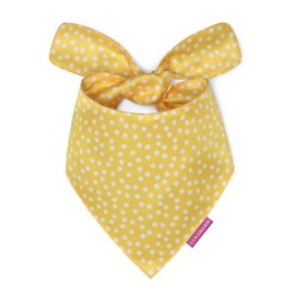 LunaMarie - Luxury Dog Bandanas - Bright Polka Dot Pet Bandana | Premium & Silky Fabric | 100% Handmade Quality | Custom Shape Dual Layered Reversible Small, Medium, Large Cat Scarf (Sophie, Large)