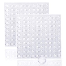 RUTICH Small Door Bumpers Self-adhesive Clear Rubber Feet Tiny Bumpons 1/4" Diameter X 1/16" Thick 200 Pack