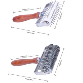 Stainless Steel Lattice Roller Cutter Pizza Bread Pastry Lattice Roller Cutter Wood Handle Baking Tool(Roller Cutter)