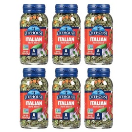 Litehouse Freeze Dried Italian Herb Blend - Substitute for Fresh Italian Seasonings, Italian Spices, Jar Equal to Blend of 8 Herbs, Organic, Italian Seasoning, Non-GMO, Gluten-Free - 0.49 Oz, 6-Pack