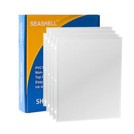 Seashell 200PCS Heavy Duty Non-Glare Sheet Protectors, Letter Size Page Protectors Reinforced 3-Hole, Plastic Sleeves for 3 Ring Binder, Top Loading for 8.5 x 11 Inch Sheets