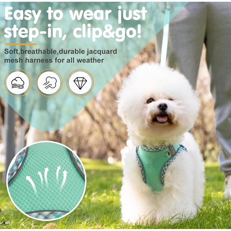 Dog Harness and Leash Set,Step-in Air Dog Vest, Reflective, No