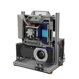 EDIY PC Test Bench Open Air Computer Case EATX ITX ATX MATX Motherboard Chassis Aluminum Bracket DIY Bare Frame EATX Support 120 240 360 Liquid Cooling Silver