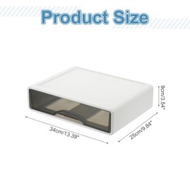 PATIKIL Small Stackable Storage Drawers, Stacking Drawers Mini Desk Bathroom Storage Organizer Cute Drawer Organizer Plastic for Desktop Office Pens Makeup, 1Pcs, White