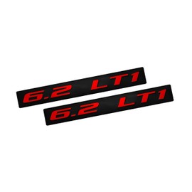 ERPART 6.2 LT1 RED on Black Highly Polished Real Aluminum Emblems (Pack of 2)