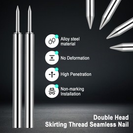 250 Pcs Double-Head Skirting Thread Seamless Nail, Double-Headed Nails, Invisible Screws & Specific Sleeve Tool, for Seamless Skirting Thread with Solid Wood Baseboard.