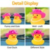 wonuu Car Dashboard Pink Cowboy Hat Rubber Ducks, Decorations Duck