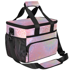Soft Cooler Bag Colorful Leopard Print Insulated Lunch Box for Men & Women, Large Leakproof Lunch Bag Portable Beach Cooler for Work, Picnic, Road Trips,Fishing, Travel, Camping