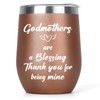 Godmother Mothers Day Gifts Wine Tumbler with Lid 12oz Insulated