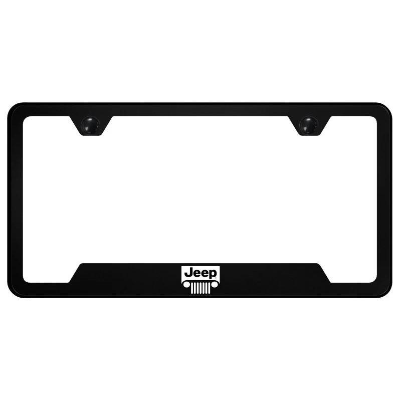 Au-TOMOTIVE GOLD Jeep Grill Emblem Universal Black Unbreakable Polycarbonate License
