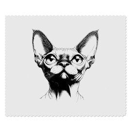 2 x 'Sphynx Cat Portrait' Microfibre Lens/Glasses Cleaning Cloths (LC00032004)