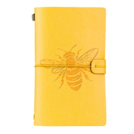 InnoBeta Bee Gifts Journal for Bee Lover - 7.8"x5" Leather Embossed Refillable Notebook - Gifts for Appreciation, Congratulations, Christmas and Birthday