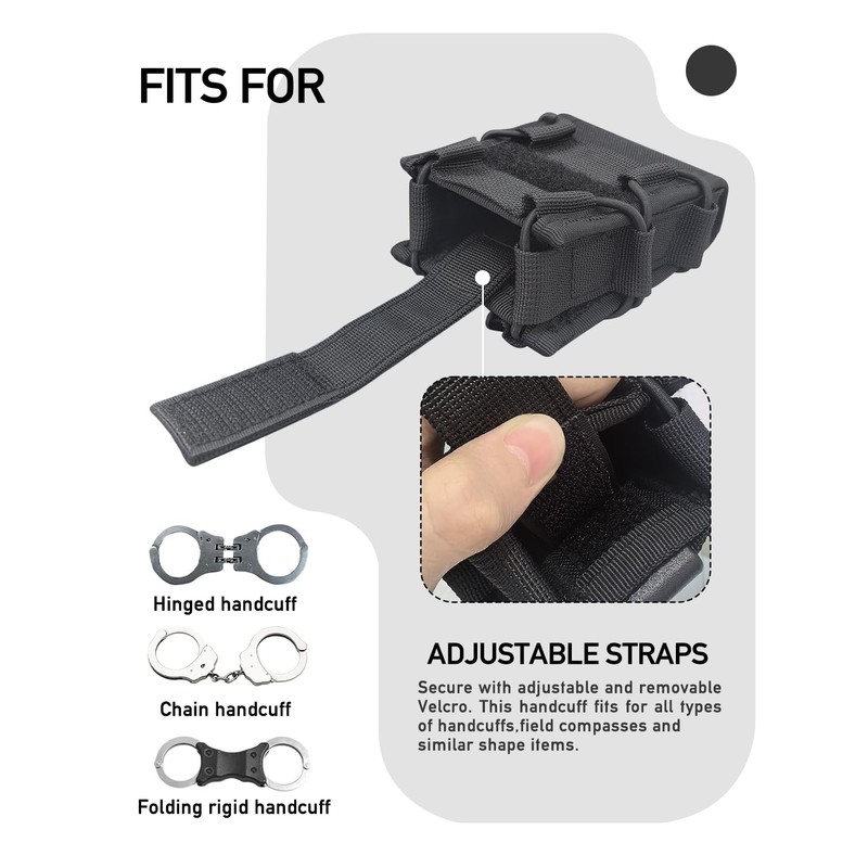 ELVO Handcuff Holster, Open Top Handcuff Case, Law Enforcement Hand-Cuff