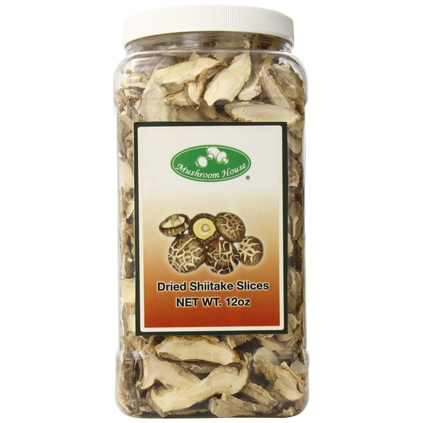 Mushroom House Dried Sliced Shiitake Mushrooms, Premium, 12 Ounce
