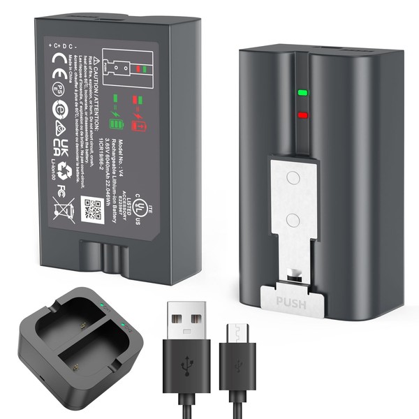 2 Pack Battery with Charging Station for Ring Camera 2/3/4,