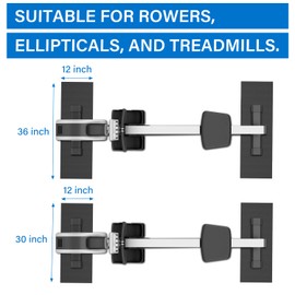 Rowing Machine Mat 2 Pcs, Rower Mat for Carpet & Hardwood Floors, Exercise Bike Mats for Home Gym Workout, Waterproof Non-Slip Exercise Equipment Mat Floor Protector for Indoor Cycles (30" L x 12" W)