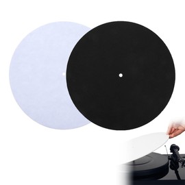 SGERUFZ Pack of 2 Turntable Mat Felt Turntable Slipmat Mat for Home Record Players, Felt Underlay for Record Players, Accessories for Turntables (18.5 cm, 3 mm) (Black, White)