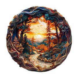 Jigfoxy Wooden Jigsaw Puzzles for Adults, 3D Vision Jungle Wooden Puzzle 300pcs, Unique Animal Shape Wood Puzzles, Birthday Gifts for Family Friend with wooden box(13.4 * 13.4in)