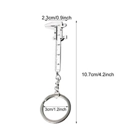 SnugZest 2 PCS Mini Tool Keychain Vernier Caliper Key Chain Key Ring Pocket Tool Set, Camping Gadget Keychain Outdoor Tool Gadget Multitool Gift for Friends(COLOR:Silver,Copper)