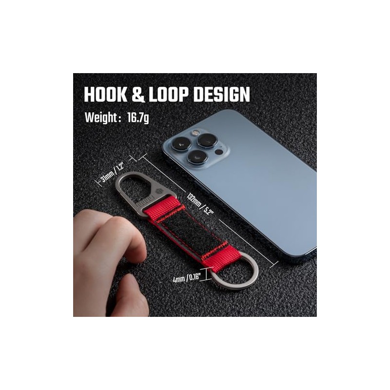 KeyUnity KB01 - Llavero de mosquetón de titanio con clip