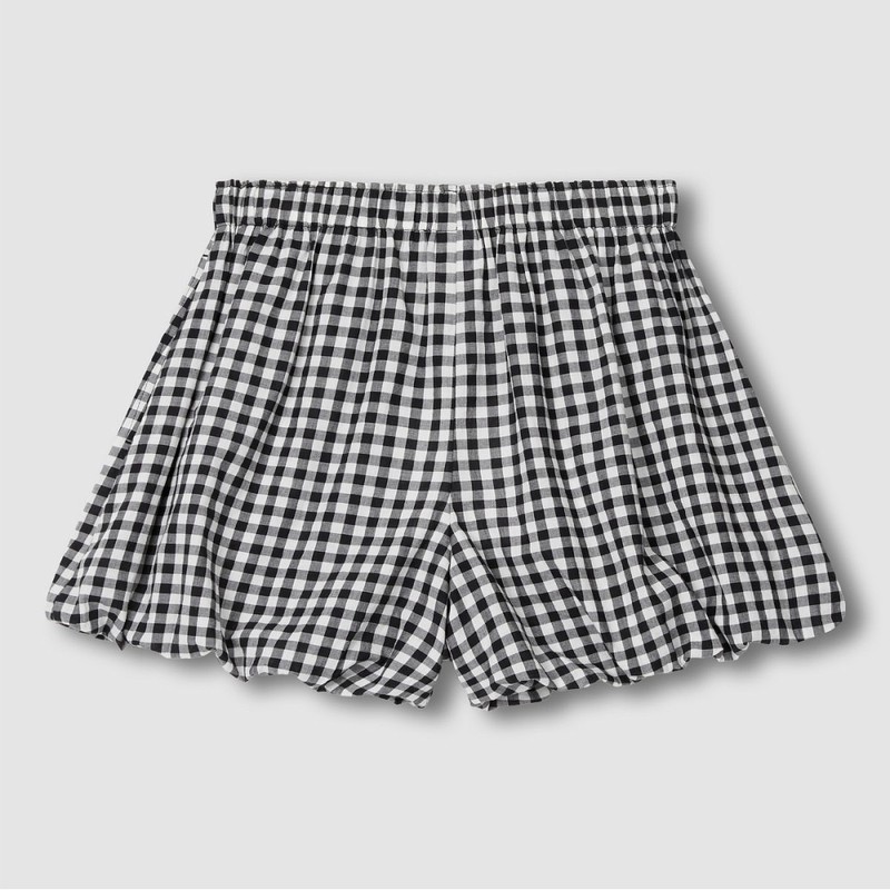 Jaju [JAJU] Plaid Shirring Bloomer Lounge Pants_Dark Mint